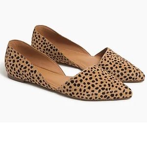 J. Crew Factory Zoe Leopard Calf Hair d’Orsay Flats